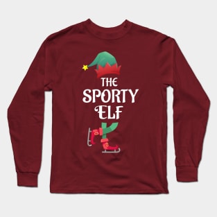 The Sporty Christmas Elf Matching Pajama Family Party Gift Long Sleeve T-Shirt